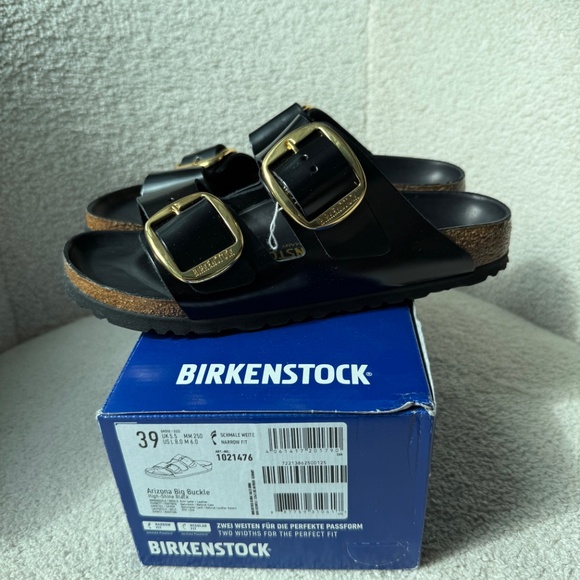 ✨ Birkenstock Arizona Big Buckle — High Shine Black — Women’s 8 / EU 39 — NIB ✨ - Picture 8 of 14